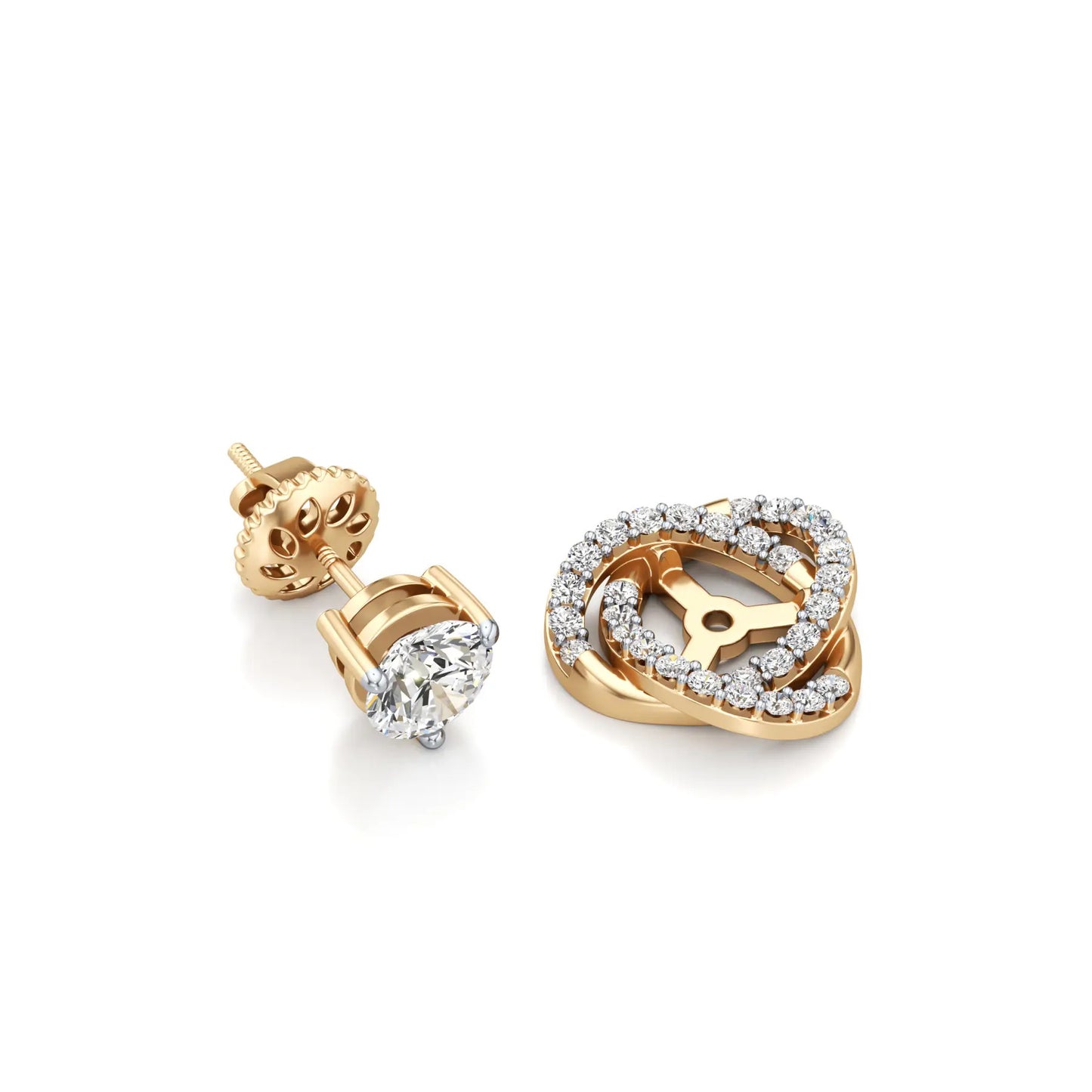Convertible Lab Grown Diamond Halo Earrings