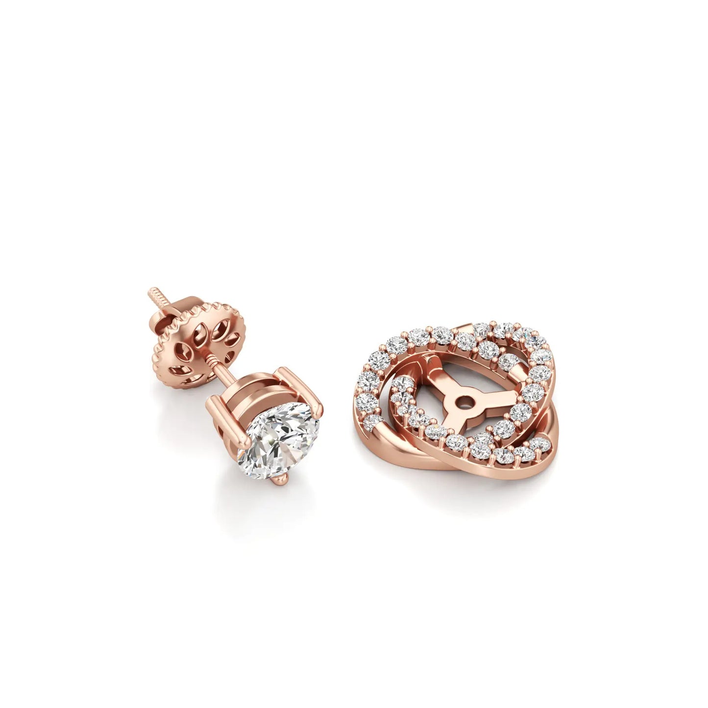 Convertible Lab Grown Diamond Halo Earrings