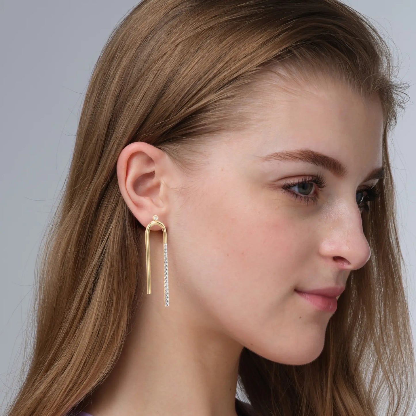 Modern Arc Lab Grown Diamond Dangle Earrings