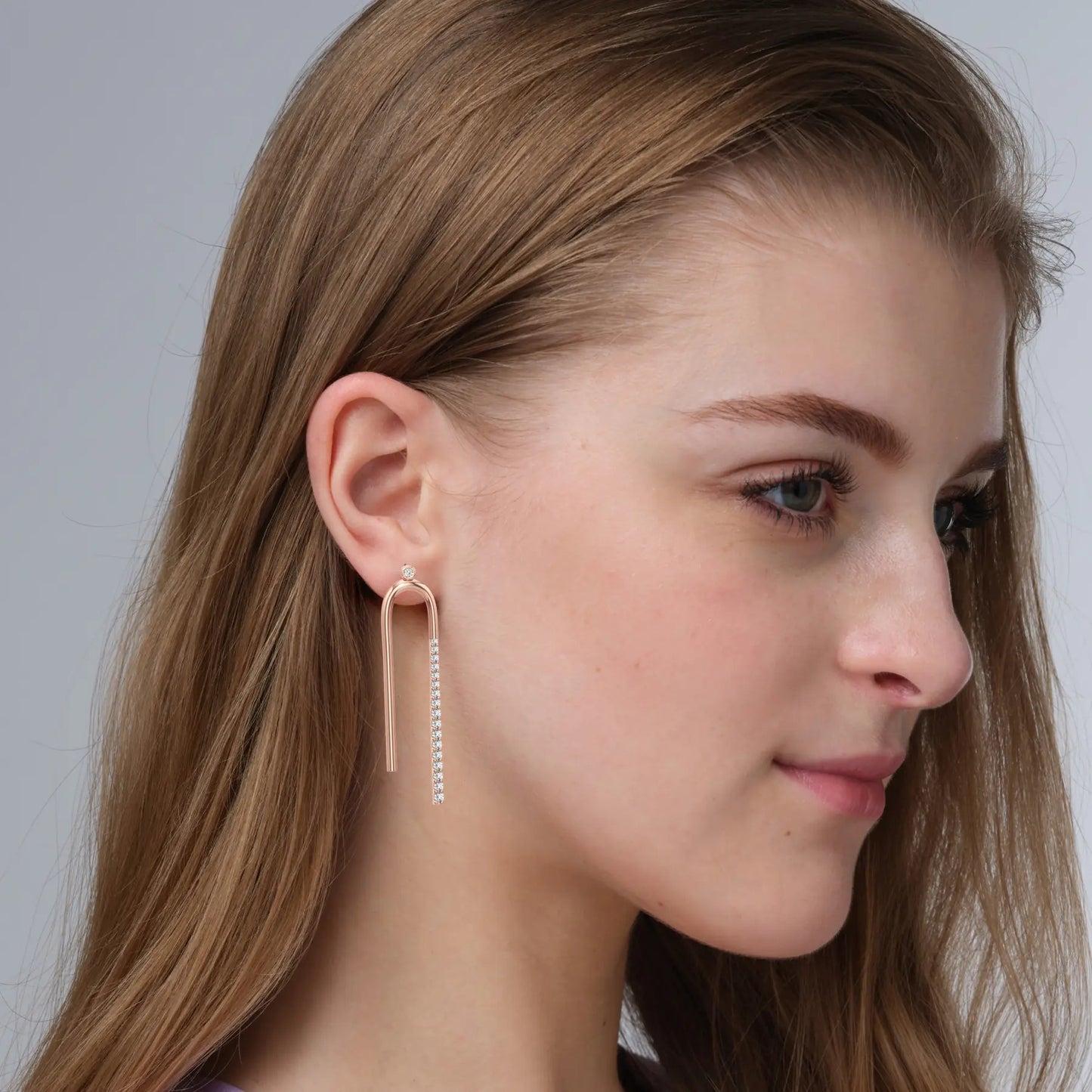 Modern Arc Lab Grown Diamond Dangle Earrings