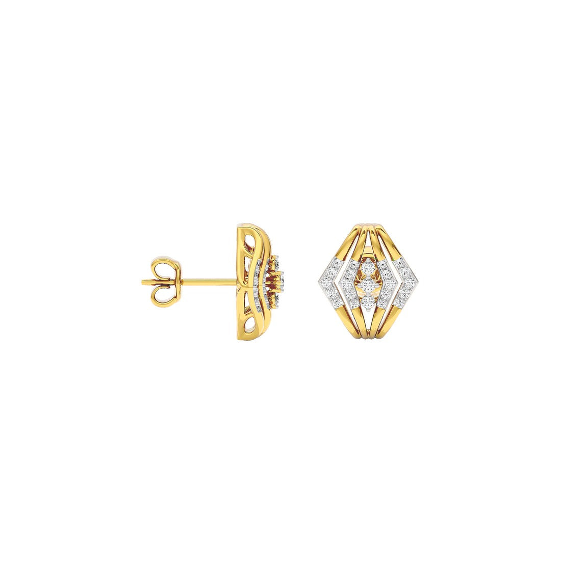 Geo Radiance Gold Lab Grown Diamond Studs