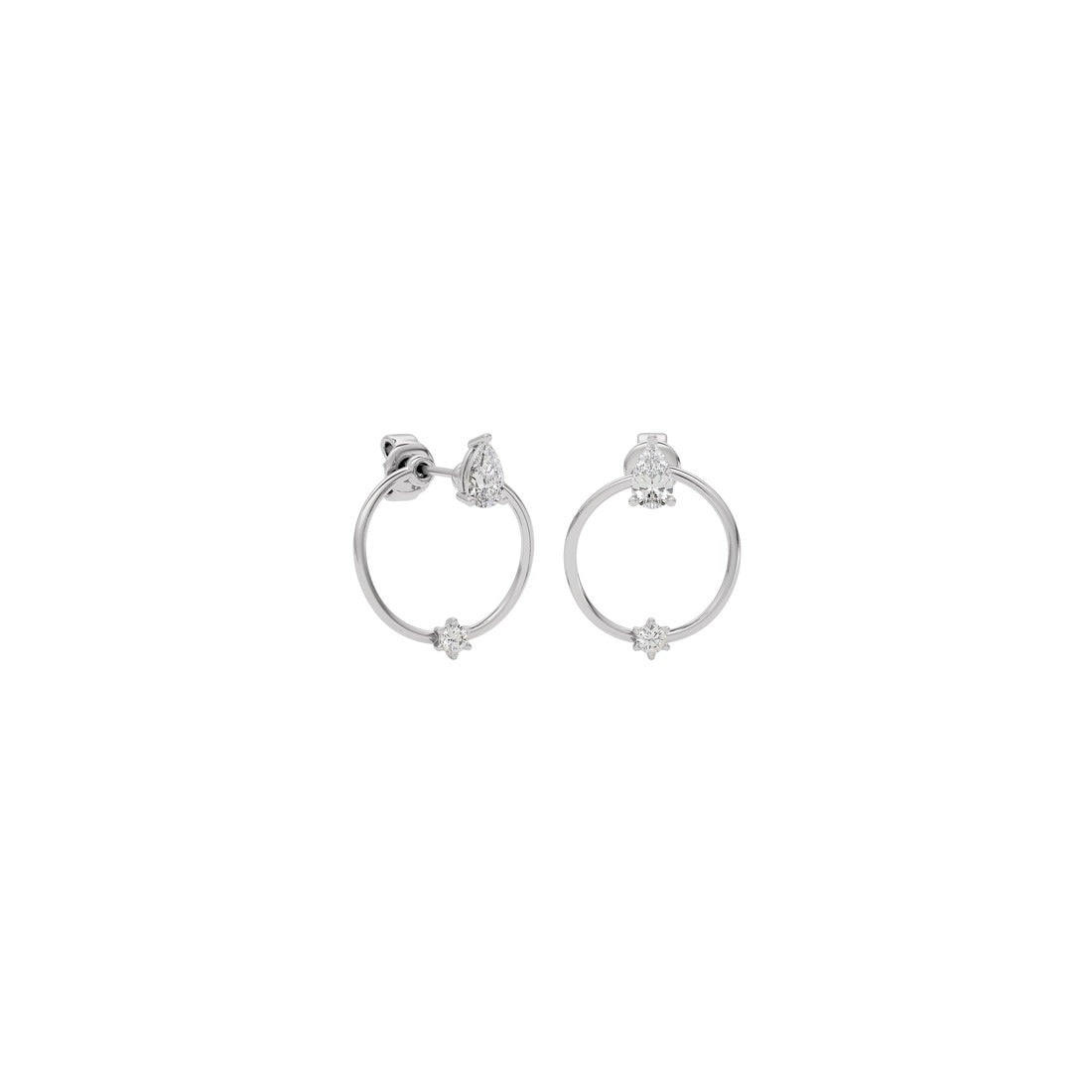 Lyrical Loop Pear & Round CVD Diamond Earrings - Lab Grown Diamond