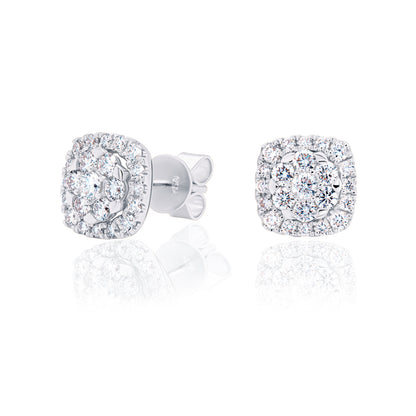 Versatile 3-in-1 Lab Grown Diamond Halo Stud & Drop Earrings