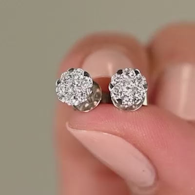 Versatile 3-in-1 Lab Grown Diamond Halo Stud & Drop Earrings