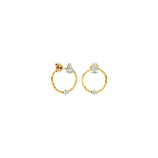Lyrical Loop Pear & Round CVD Diamond Earrings - Lab Grown Diamond
