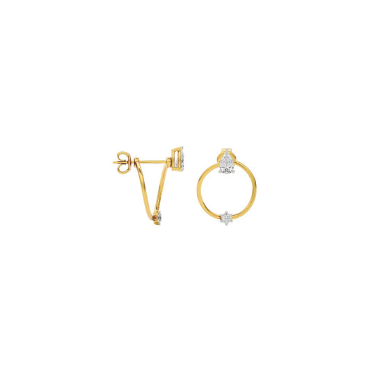 Lyrical Loop Pear & Round CVD Diamond Earrings - Lab Grown Diamond