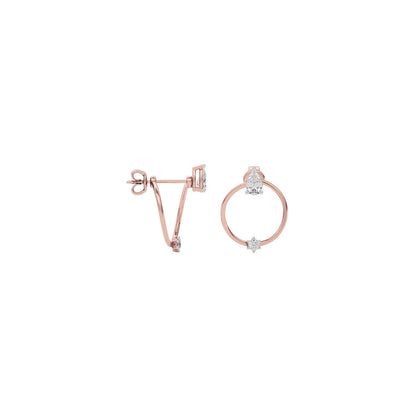 Lyrical Loop Pear & Round CVD Diamond Earrings - Lab Grown Diamond