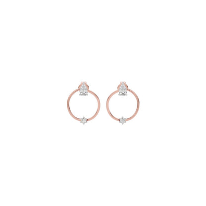 Lyrical Loop Pear & Round CVD Diamond Earrings - Lab Grown Diamond
